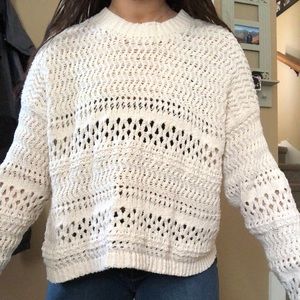 White Loose Knit Sweater